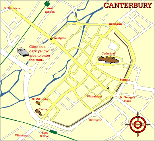 Clickable map of Canterbury
